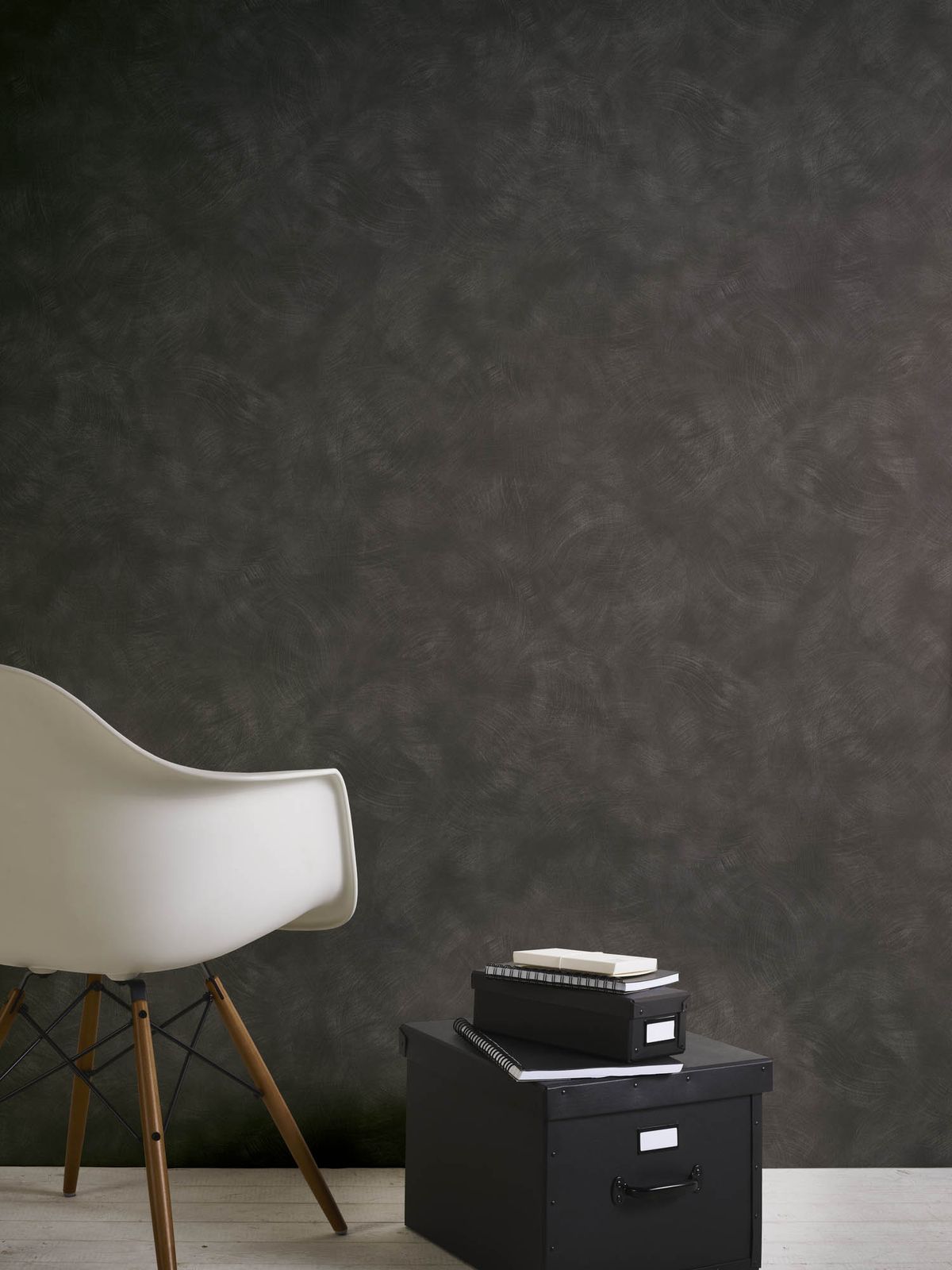 Charred Plaster Vinyl Wallpaper - Charcoal - 43 Rolls Due July