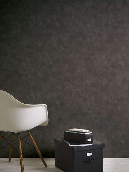 Charred Plaster Vinyl Wallpaper - Charcoal - 43 Rolls Due July