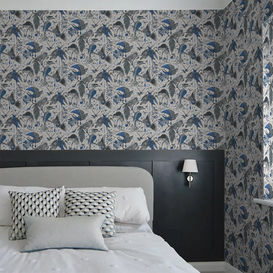 Audubon by Emma J Shipley Wallpaper - Blue