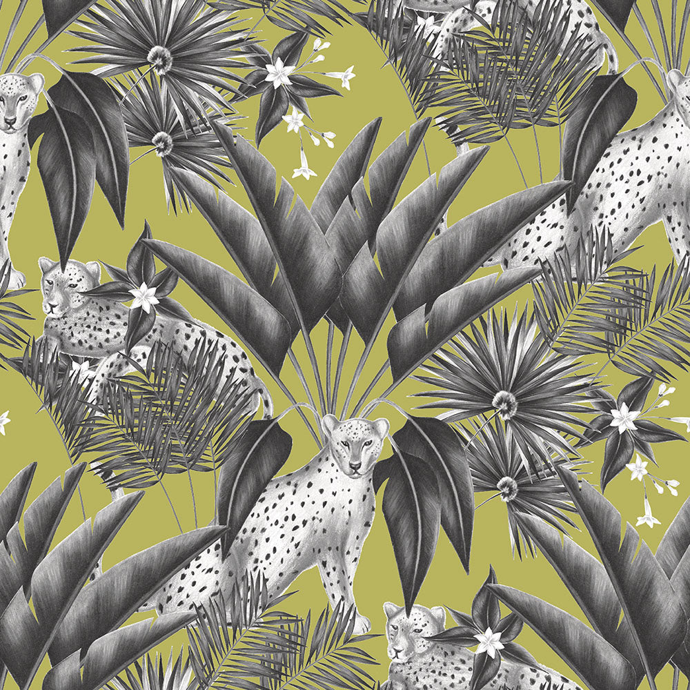 Jungle Cheetah Wallpaper - Ohpopsi - Lime