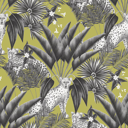 Jungle Cheetah Wallpaper - Ohpopsi - Lime