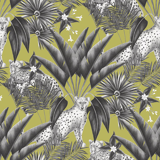 Jungle Cheetah Wallpaper - Ohpopsi - Lime