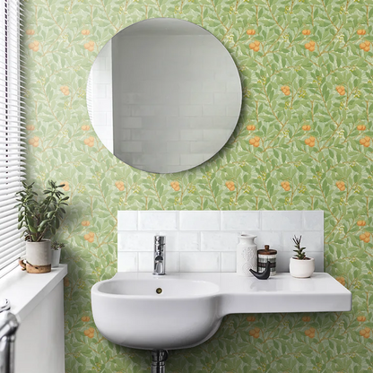 Arbutus by Morris Wallpaper - Green/Terracotta