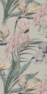 Tropical Shore Flamingo Hybrid Mural - Pastel