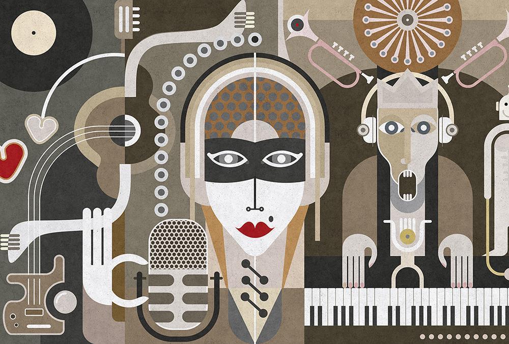 Wall of Sound - Custom Sized Wallpaper Mural (per m2) - Style 2