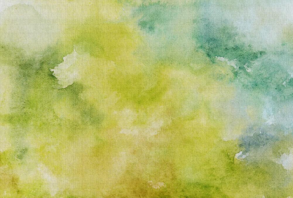 Watercolours - Custom Sized Wallpaper Mural (per m2) - Green