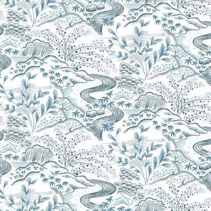 Sample – Waterfall Gardens Florence Broadhurst Wallpaper - Blue