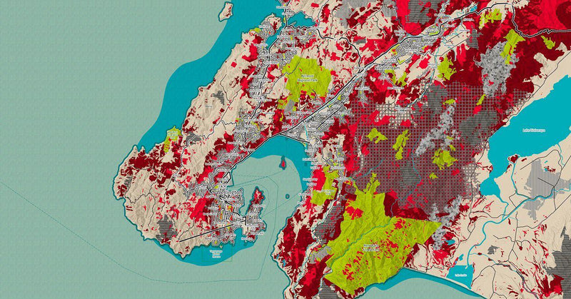 NZ or AU Stylised Maps - Custom Sized Wallpaper Mural (per m2)