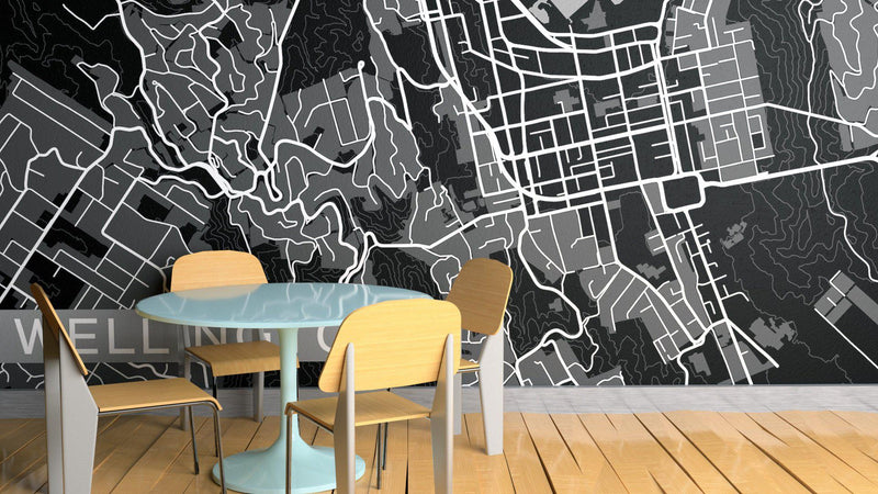 NZ or AU Stylised Maps - Custom Sized Wallpaper Mural (per m2)