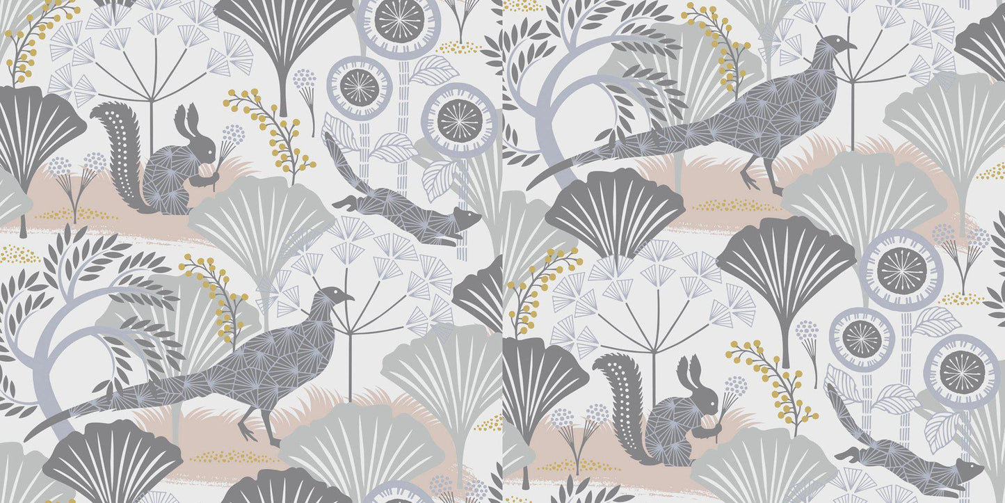 Sample - Mardgomma Wallpaper - White/Grey