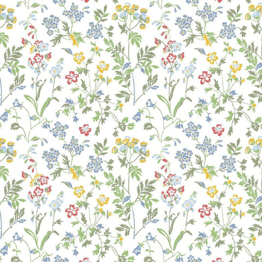 Juni Scandinavian Wallpaper - White/Multi - Discontinuing