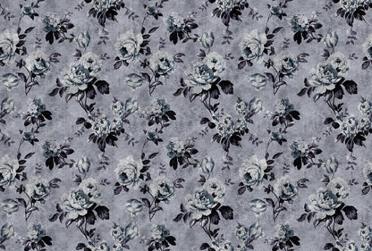 Wild Rose - Custom Sized Wallpaper Mural (per m2) - Blue