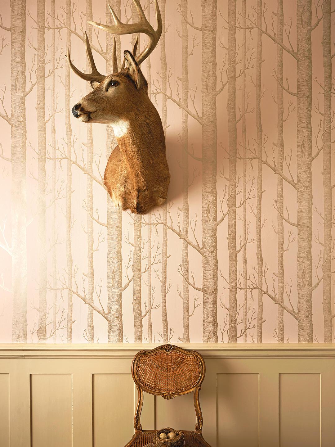 Cole & Son - Woods Wallpaper - Pink Gilver