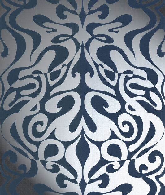 Woodstock Wallpaper - Silver Foil/Black