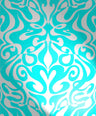Woodstock Wallpaper - Aqua/Metallic Silver