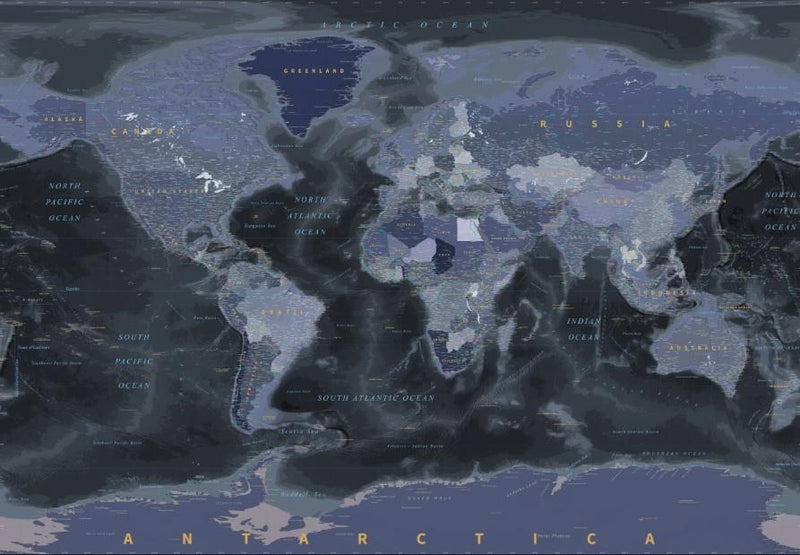 World Map - Nightime - Custom Sized Wallpaper Mural (per m2)