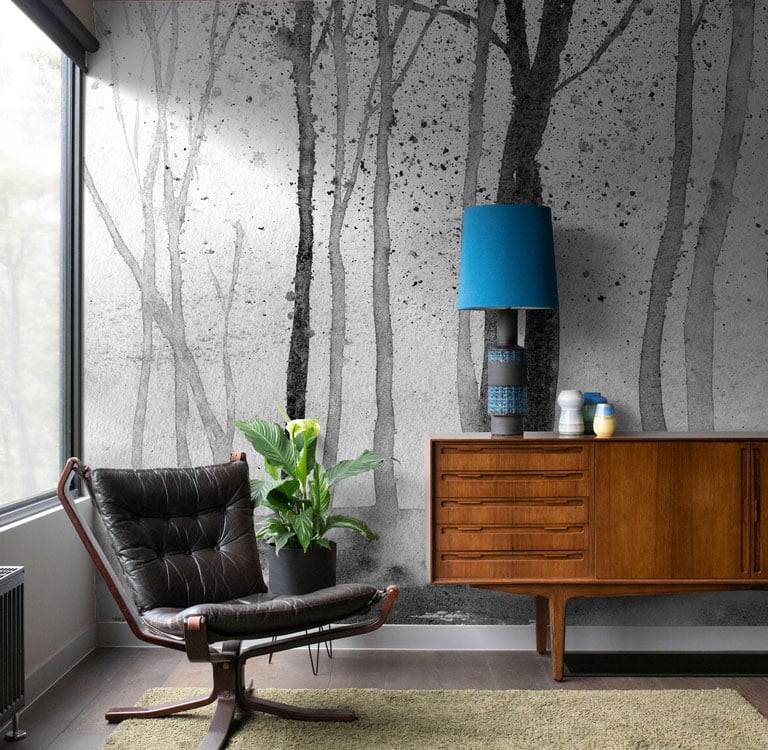 Zephyr - Custom Sized Wallpaper Mural (per m2) - Monochrome
