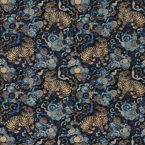 Sample - Desa Tiger Fabric - Midnight