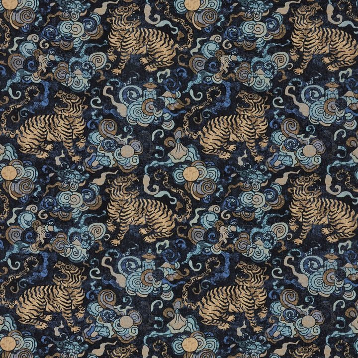 Desa Tiger Fabric - Midnight