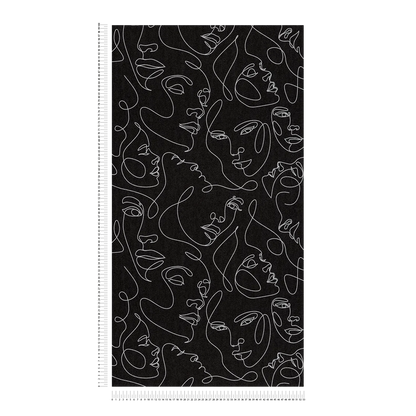 Muse Line Art Face Wallpaper – Black/Silver
