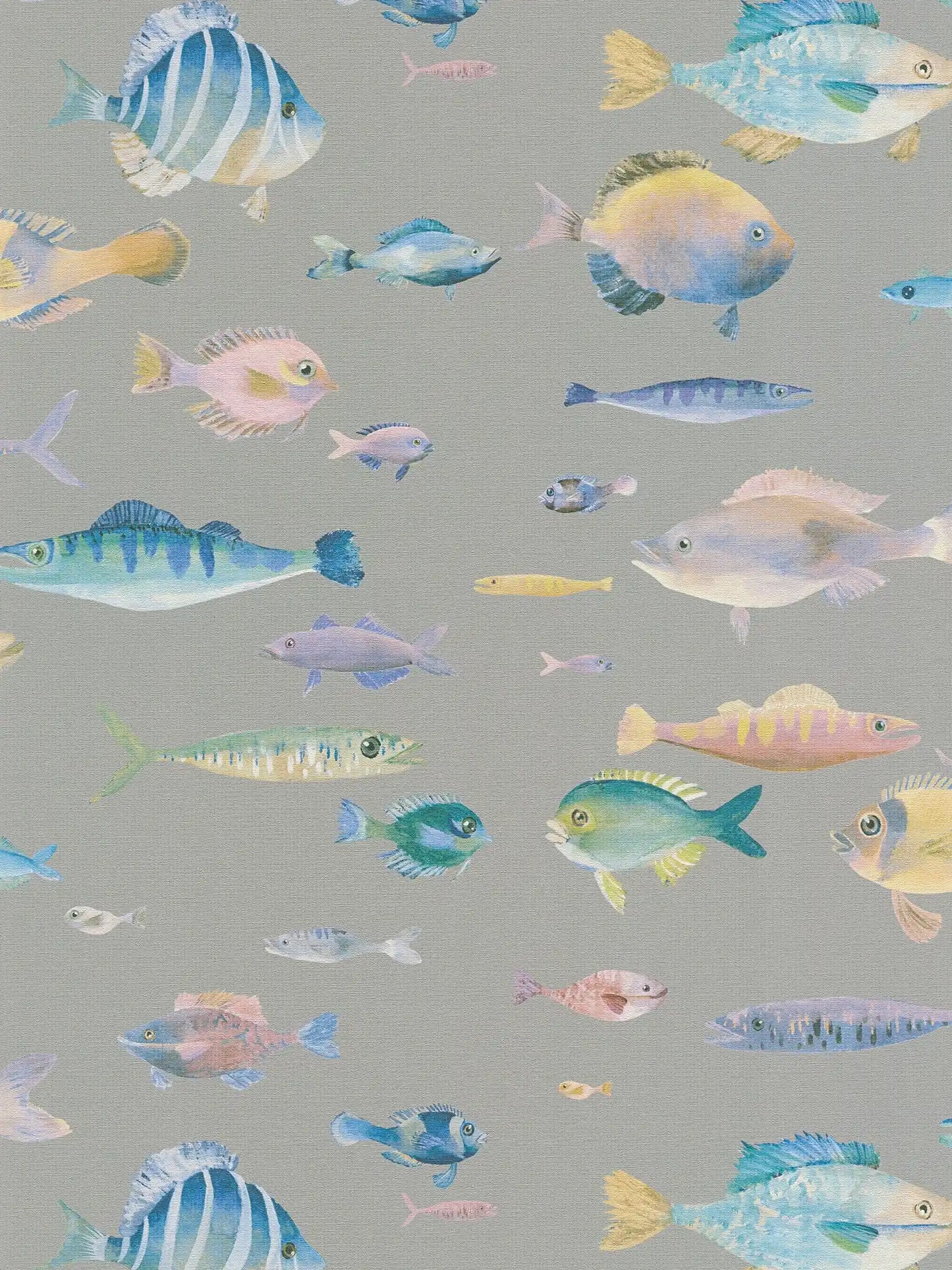 School's Out Fish Wallpaper - Grey