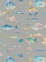 School's Out Fish Wallpaper - Grey