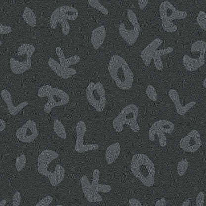 Leopard Alphabet Wallpaper - Charcoal - Discontinuing