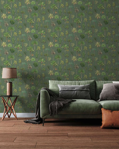 Riviera Palm Tree Wallpaper – Green