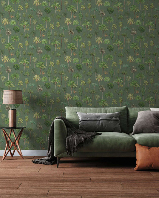 Riviera Palm Tree Wallpaper – Green