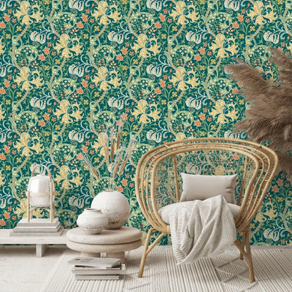 Lily Ogee Wallpaper - Ohpopsi - Emerald