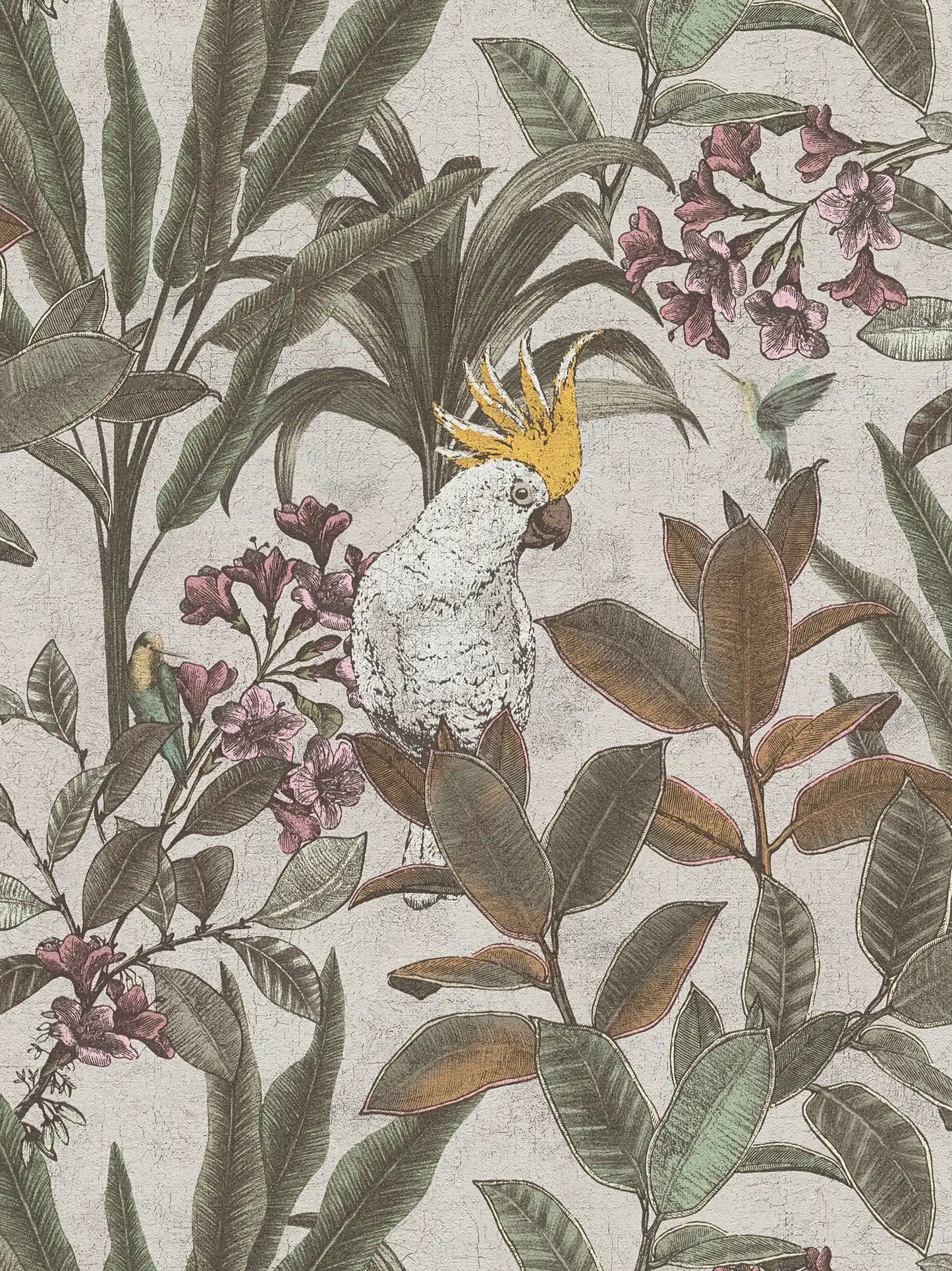 Cockatoo Jungle Wallpaper - Cream