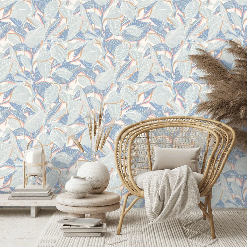 Riviera Lagoon Wallpaper - Bleu Mer