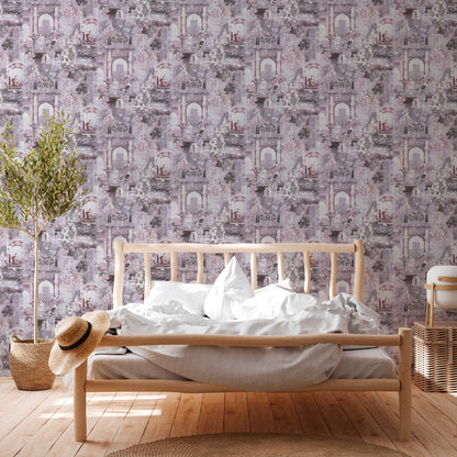 Echoes of Heritage - Vintage Wallpaper - Grey
