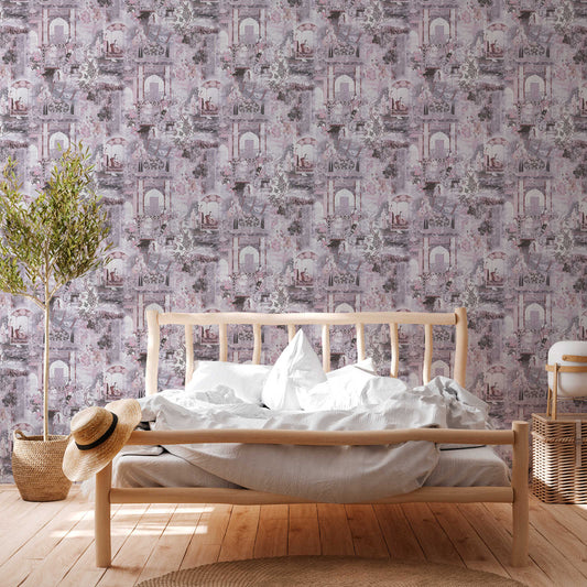Echoes of Heritage - Vintage Wallpaper - Grey
