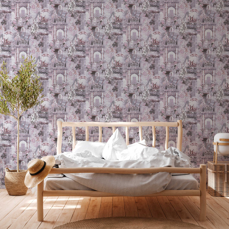 Echoes of Heritage - Vintage Wallpaper - Grey