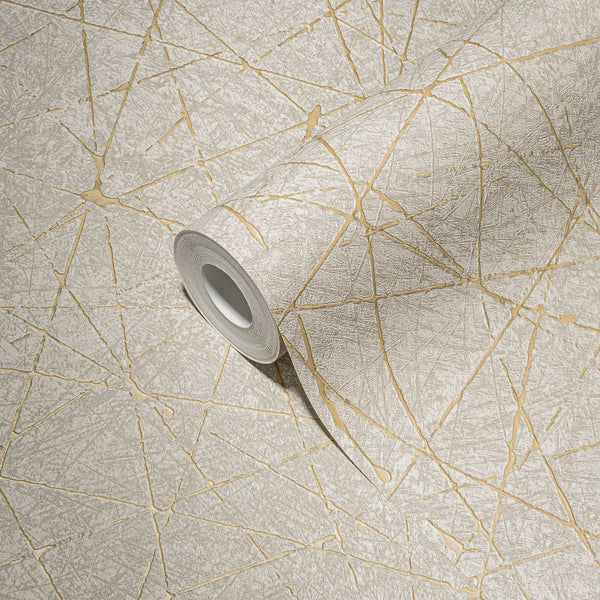 Sample - Linear Web - Geometric Wallpaper - Pearl