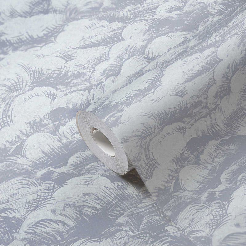 Cloudy Cloud Wallpaper - Grey