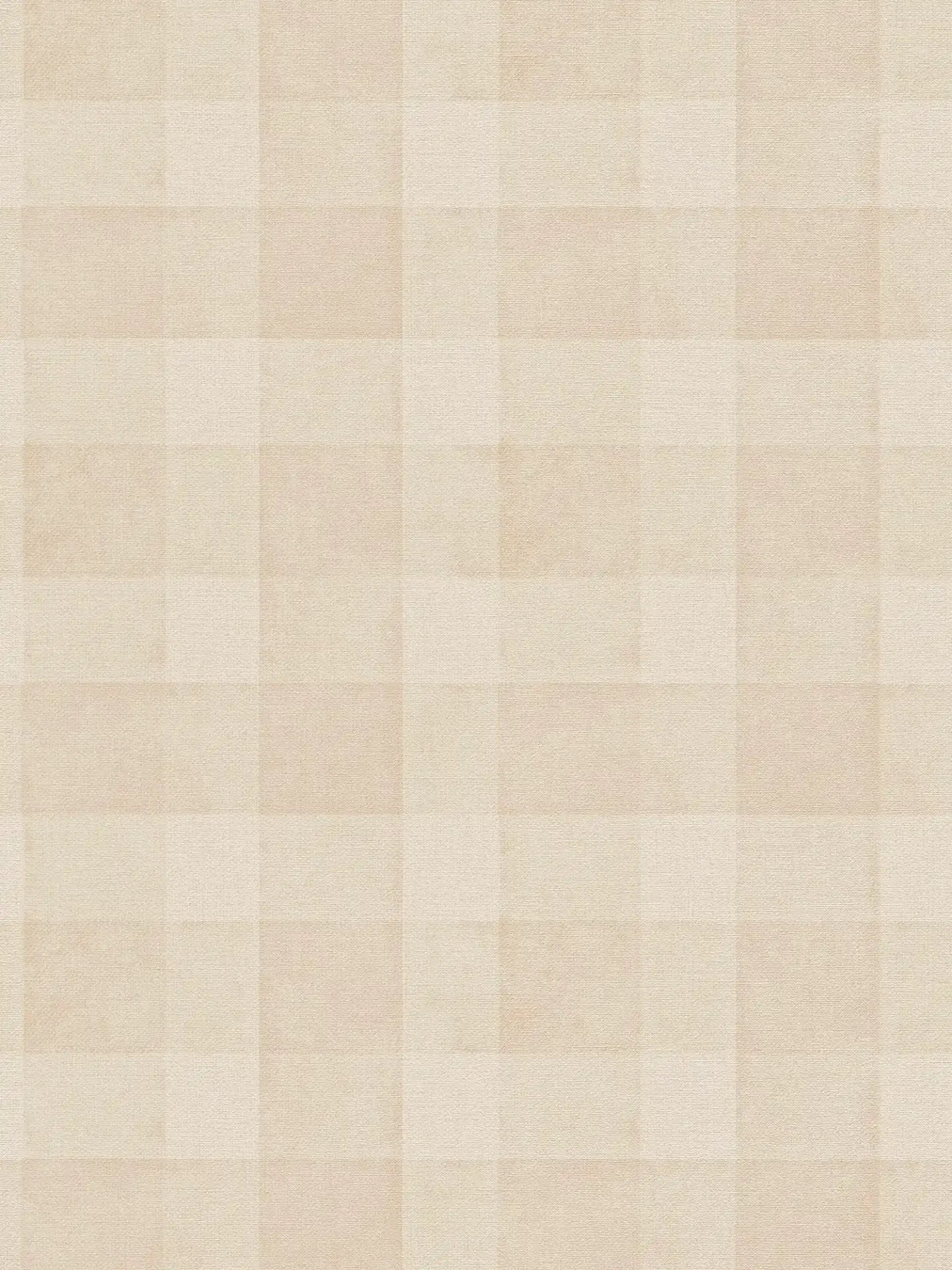 Bistro Plaid - Checkered Wallpaper - Cream