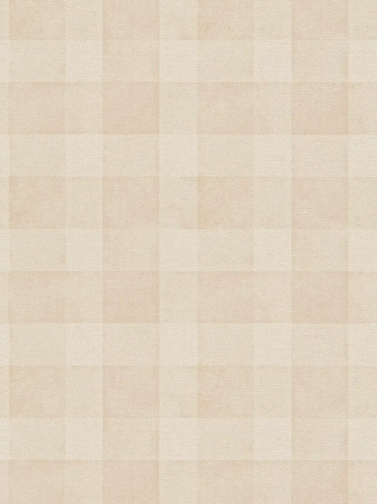 Bistro Plaid - Checkered Wallpaper - Cream