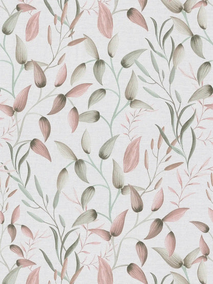 Floral Tendrils - Green and Pink