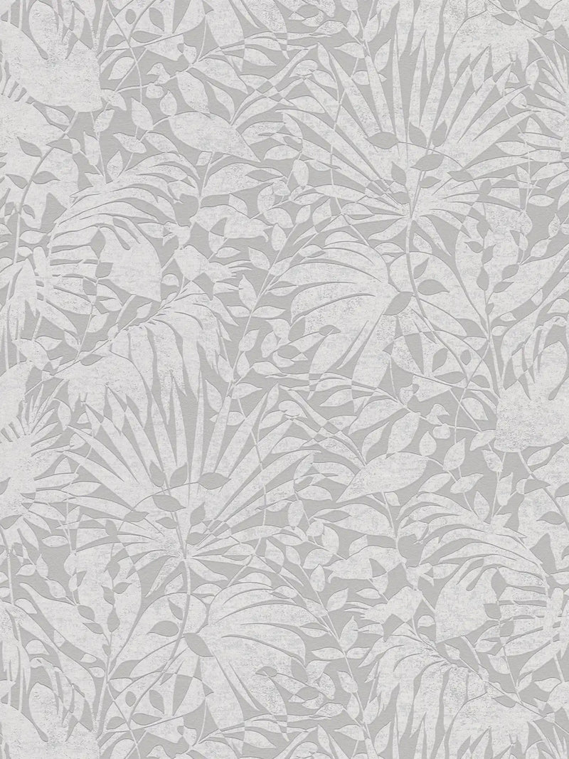 Subtle Leaf Wallpaper - Grey/Silver