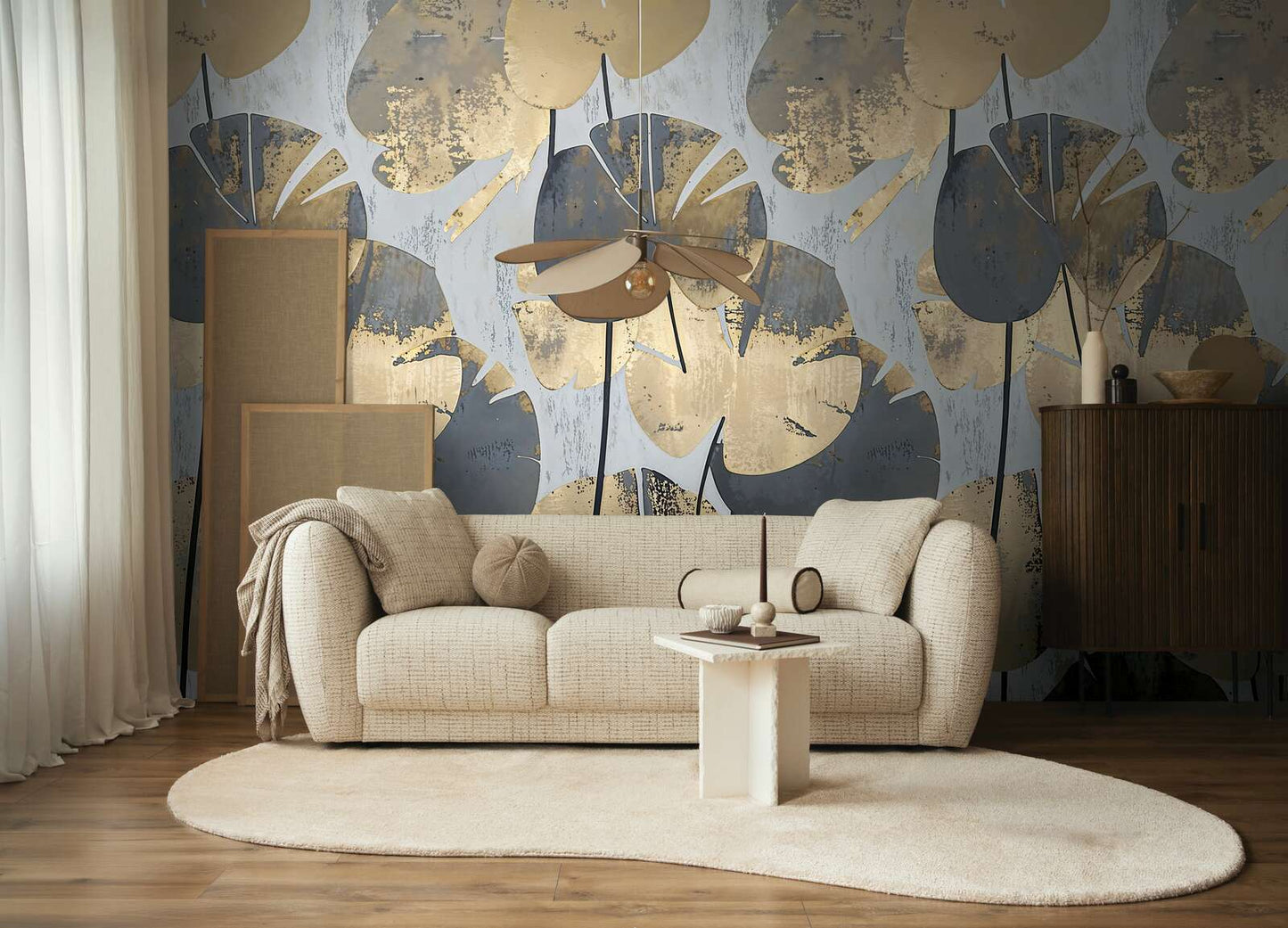 The Wall 4 - Hybrid Wallpaper Mural - Glamour Leaf