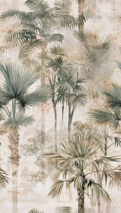 The Wall 4 - Hybrid Wallpaper Mural - Hot Spots - Misty Palms