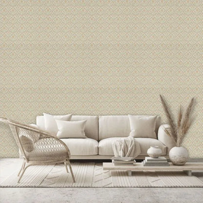 Bellflowers Wallpaper - Morris - Manilla/Olive