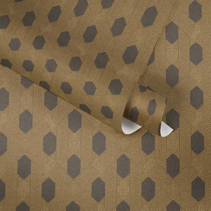 Hex Glamour Heavy Weight Wallpaper - Black & Biscuit