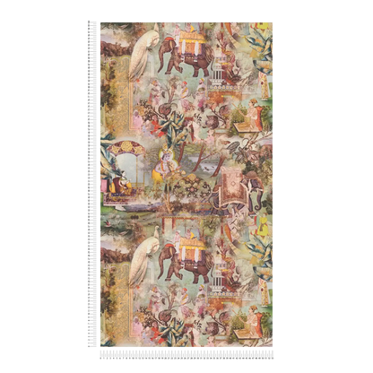 Elephant Parade – Vintage Wallpaper – Brown