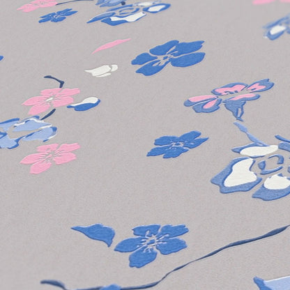 Paradise Blooms Wallpaper - House of Turnowsky - Grey/Blue