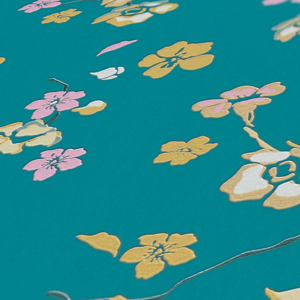 Paradise Blooms Wallpaper - House of Turnowsky - Turquoise