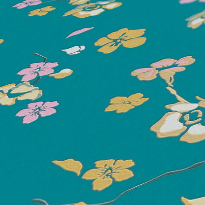 Paradise Blooms Wallpaper - House of Turnowsky - Turquoise