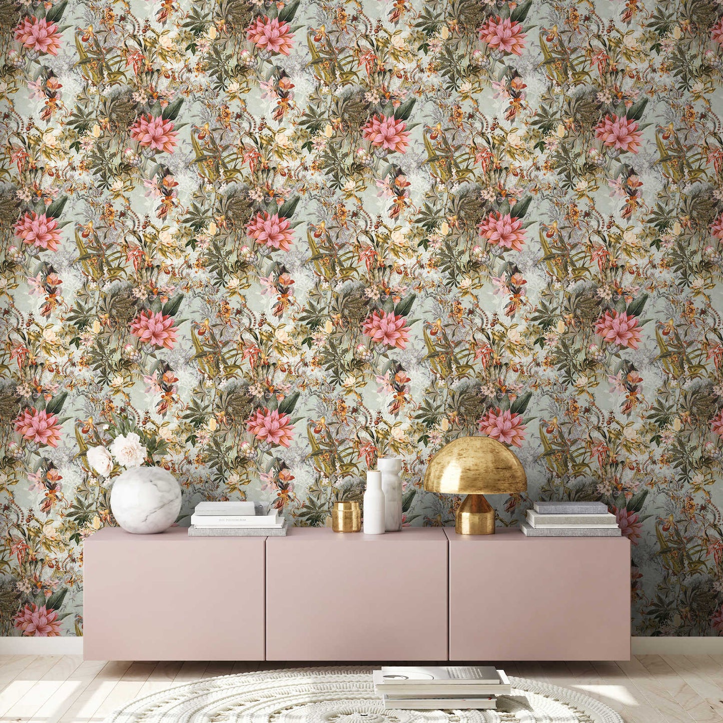 Calm Tropics – Floral Wallpaper – Teal
